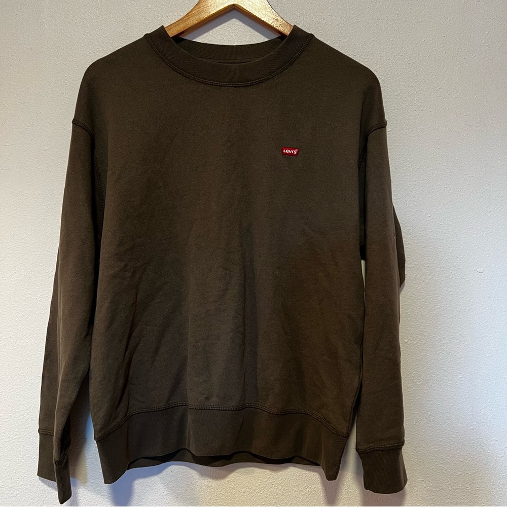 Levi’s pullover crewneck sweater size medium olive green - Picture 3 of 4